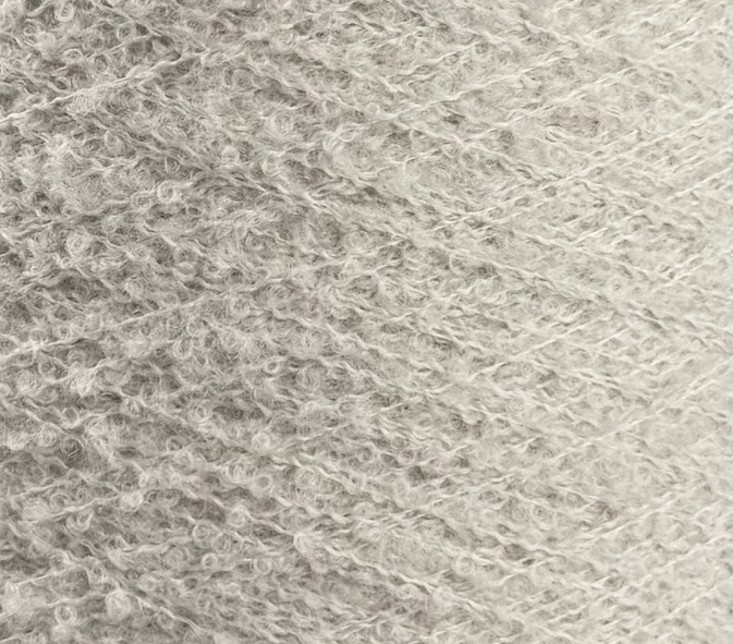 Zimpfer Wolle Selezione Art. Baby Yak Bouclerino Nm 1/10000 – Kaschmir Baby-Yak Garn col. Helle Perle